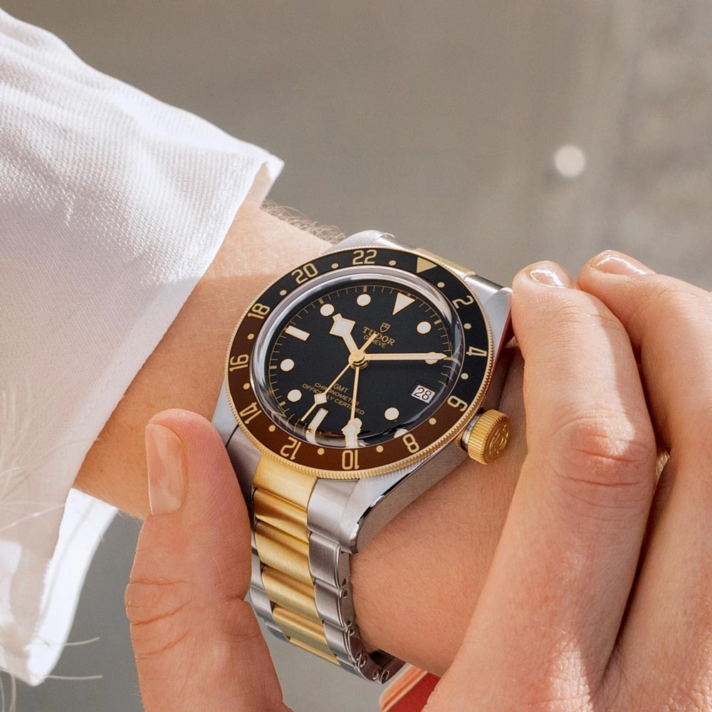 TUDOR Black Bay GMT S&G 41mm Black Dial Steel & Gold Gents Watch M79833MN-0001