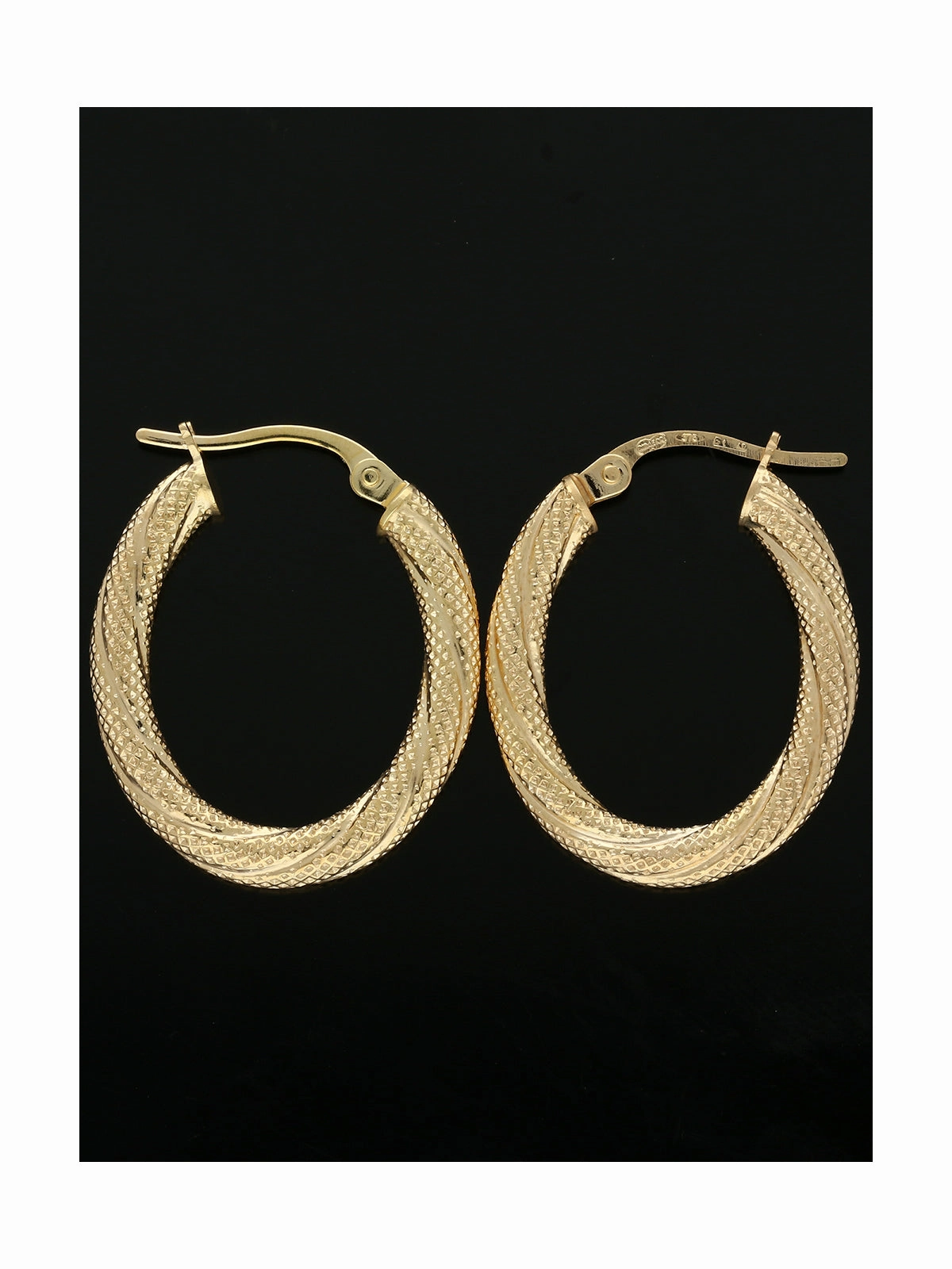 Twisted Rope Hoop Earrings in 9ct Yellow Gold