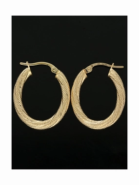 Twisted Rope Hoop Earrings in 9ct Yellow Gold