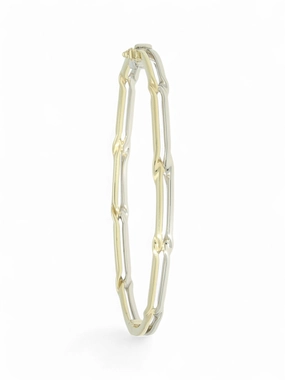 Two Row Twist Bangle in 9ct Yellow & White Gold