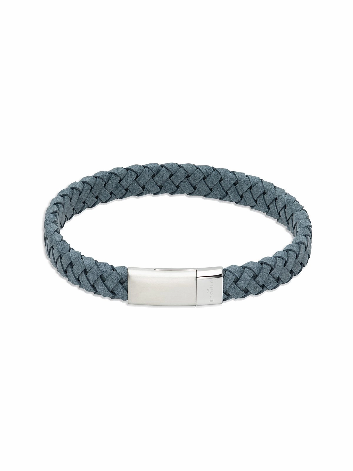 Unique & Co 21cm Antique Blue Leather Bracelet with Steel Clasp
