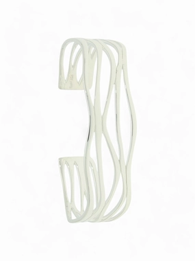 Wavy Open Detail Cuff Bangle in Silver