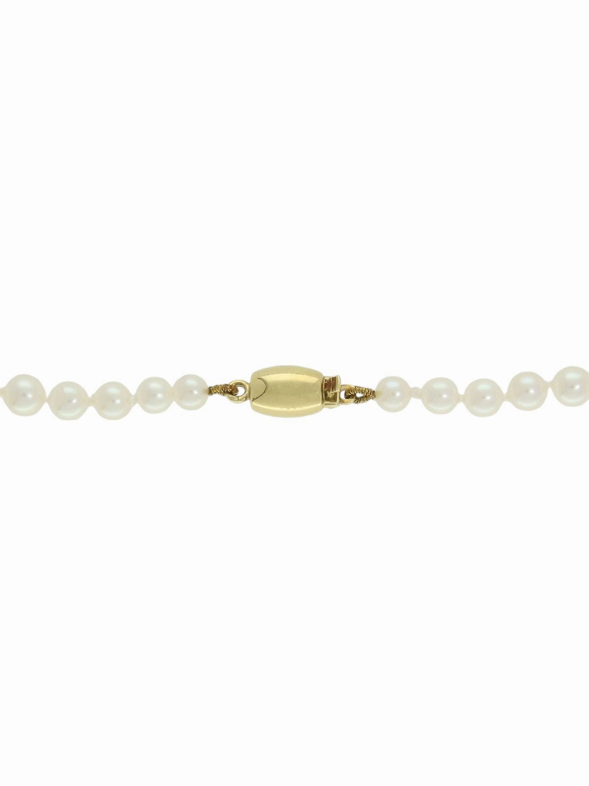 White Cultured Pearl Necklace with 9ct Yellow Gold Barrel Clasp