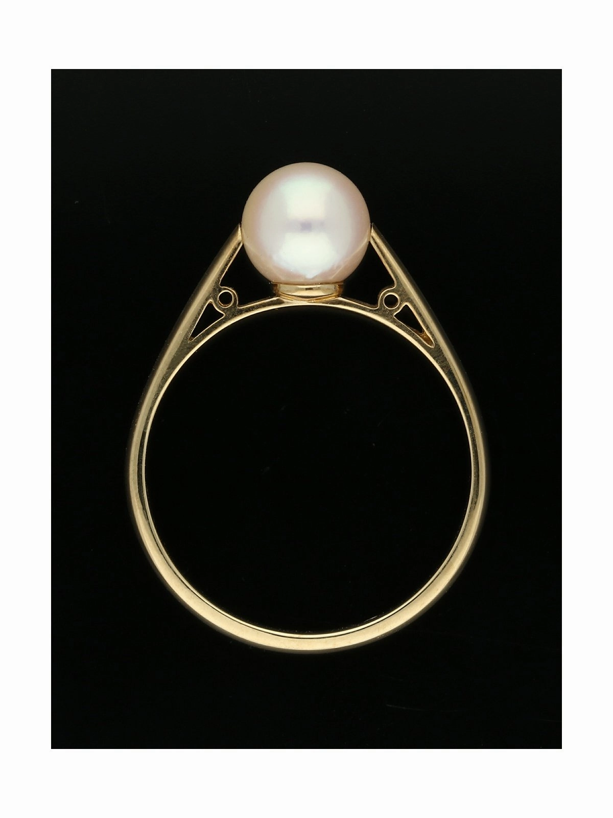 White Cultured Pearl Ring in 9ct Yellow Gold