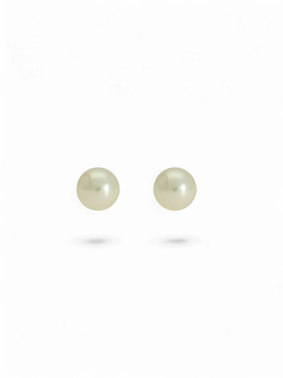 White Cultured Pearl Stud Earrings 4mm in 9ct Yellow Gold
