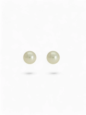 White Cultured Pearl Stud Earrings 4mm in 9ct Yellow Gold