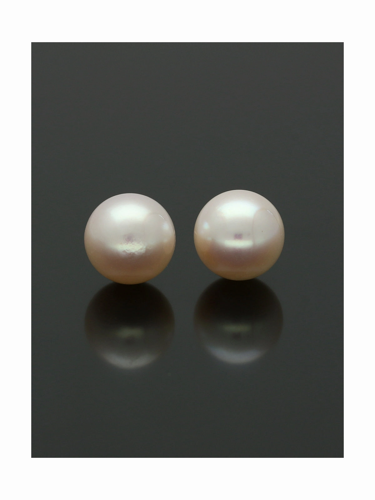 White Cultured Pearl Stud Earrings 8.5mm in 9ct Yellow Gold