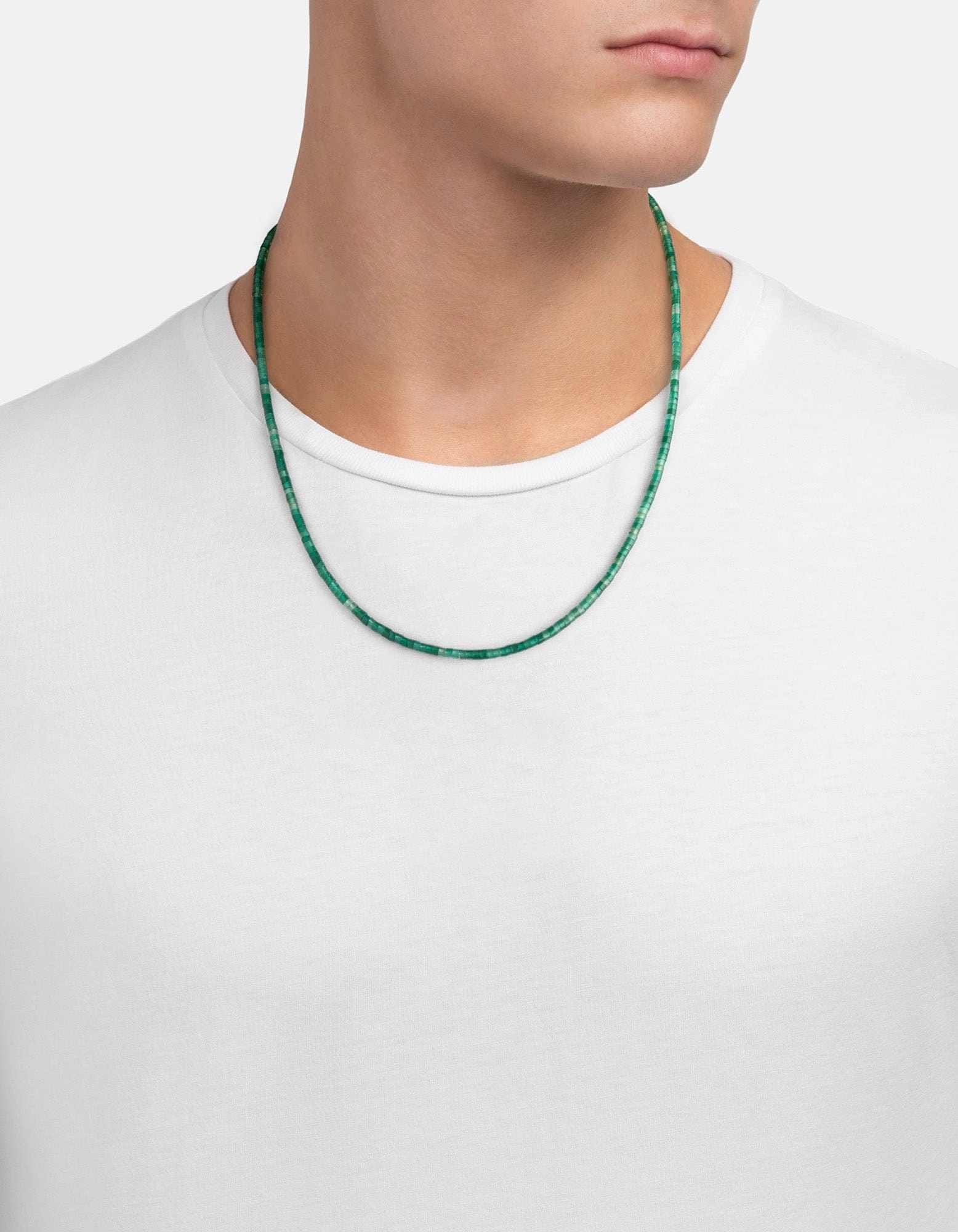 Zane Agate Necklace, Sterling Silver